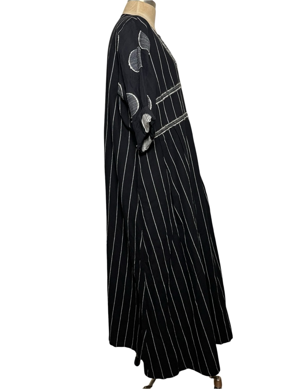 Lagenlook Black White Mixed Print Art to Wear Maxi Dress Eva Trends XL - Picture 3 of 9